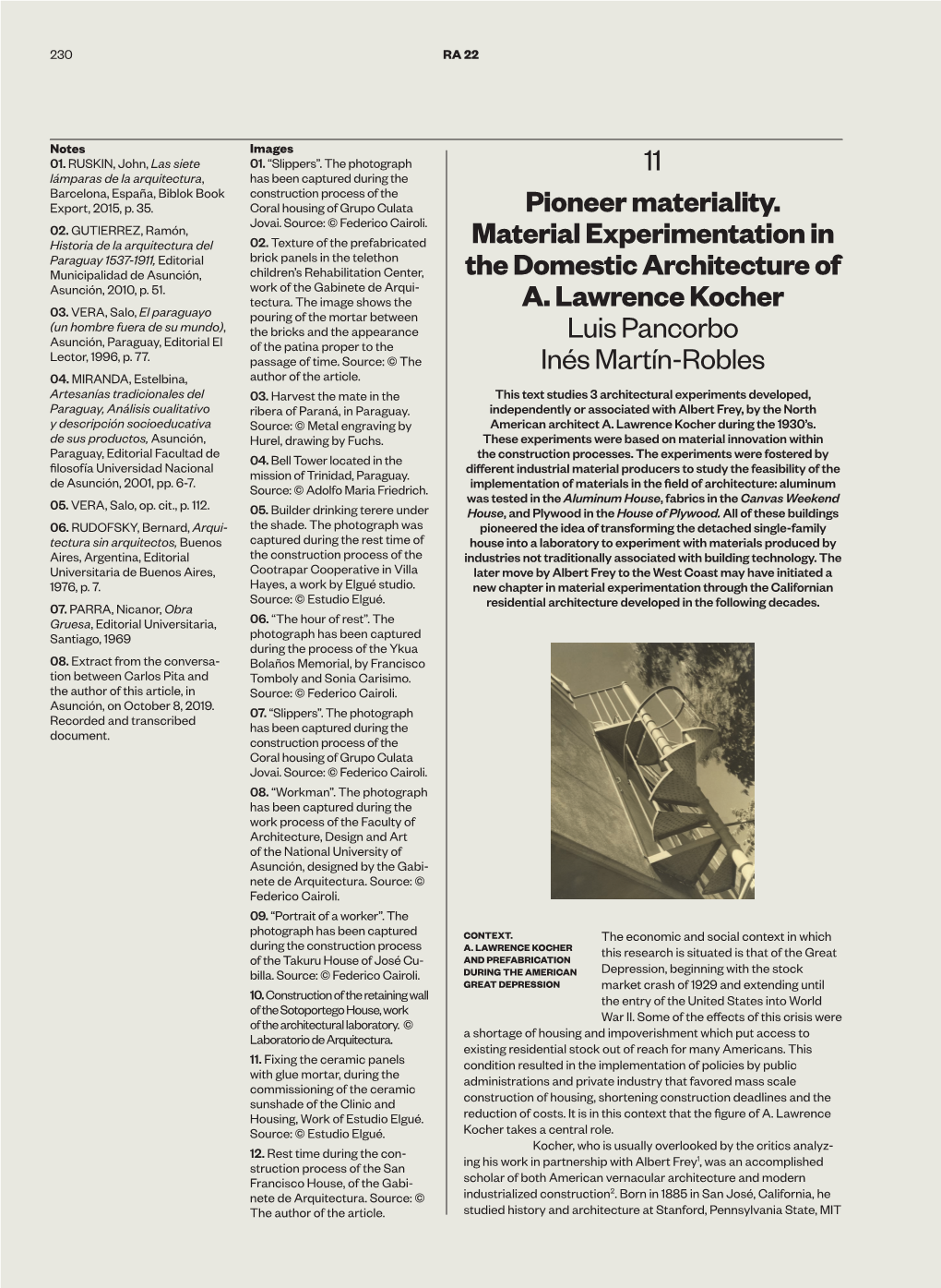 11 Pioneer Materiality. Material Experimentation in the Domestic Architecture of A. Lawrence Kocher Luis Pancorbo Inés Martín