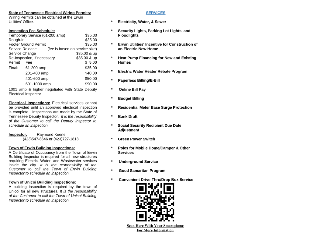 State of Tennessee Electrical Wiring Permits