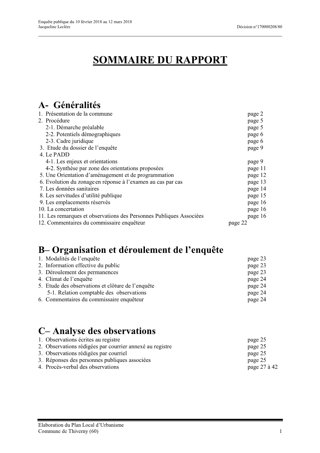 Sommaire Du Rapport