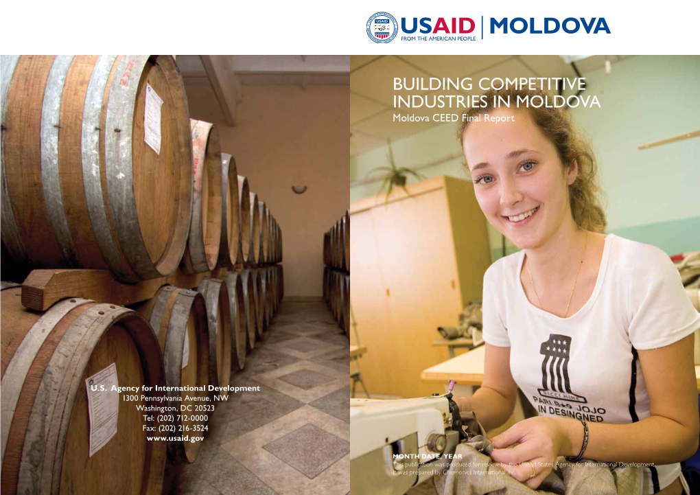 BUILDING COMPETITIVE Industries in MOLDOVA Moldova CEED Final Report