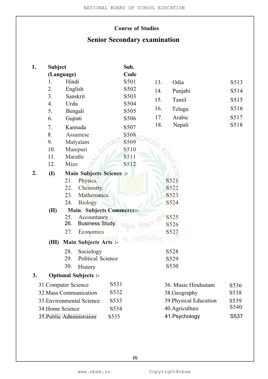 Senior Secondary Examination