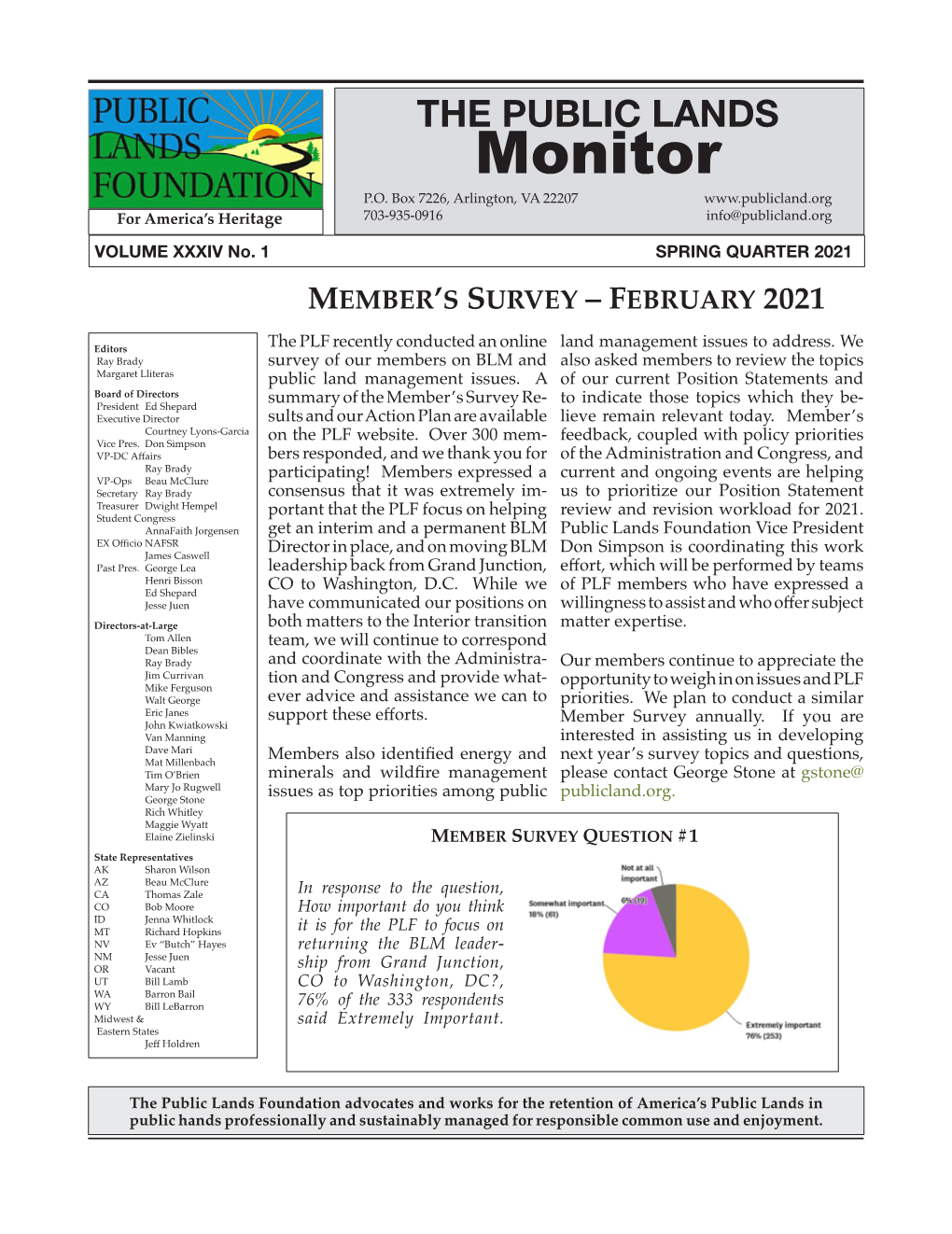 Read the Spring 2021 Edition of the Public Lands Monitor!