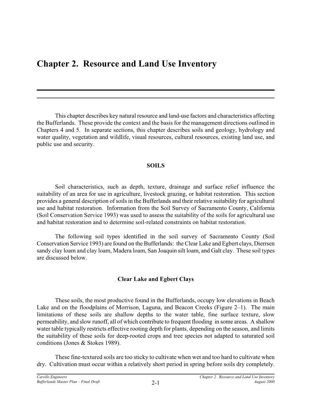 Chapter 2. Resource and Land Use Inventory