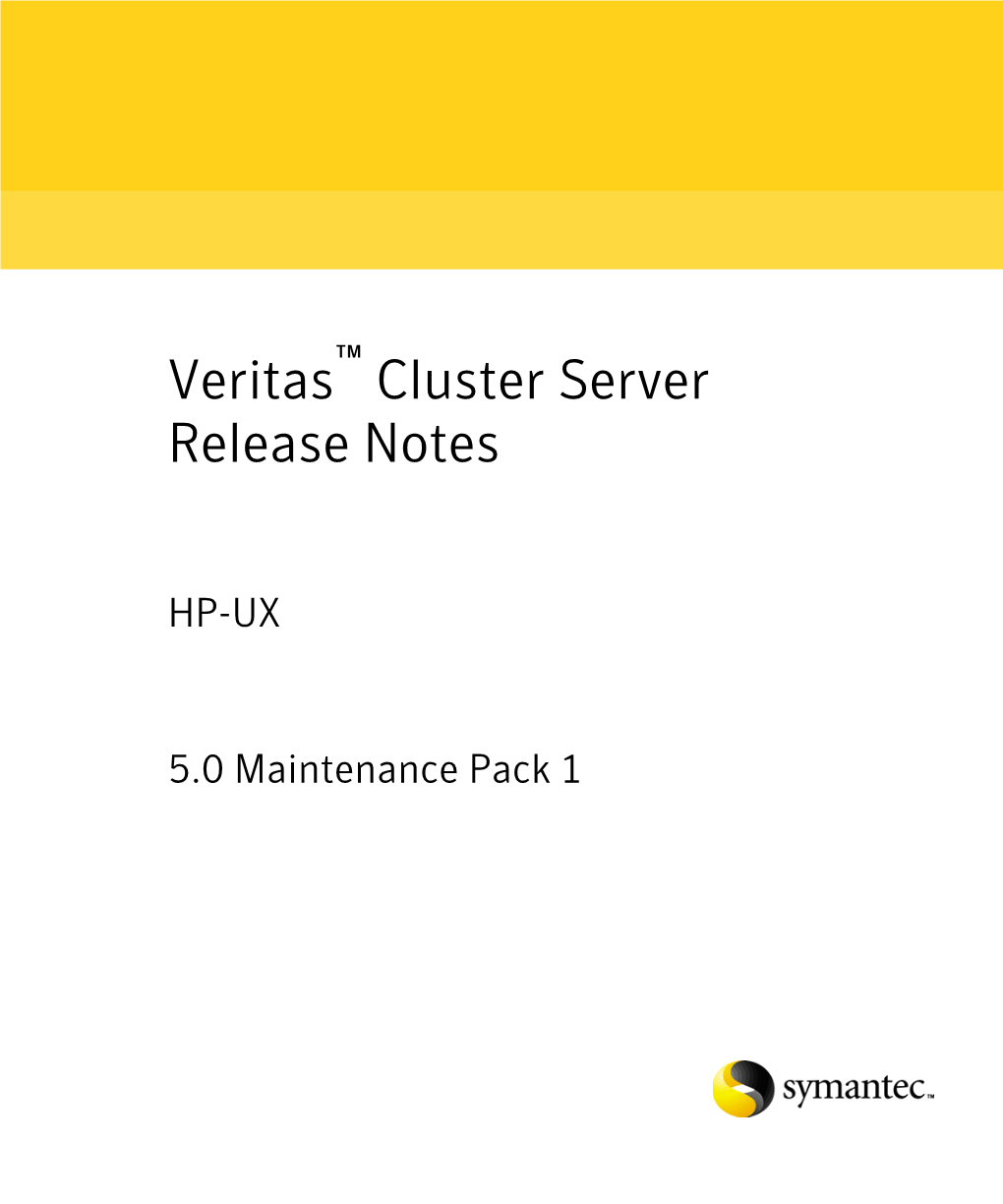 Veritas Cluster Server Release Notes