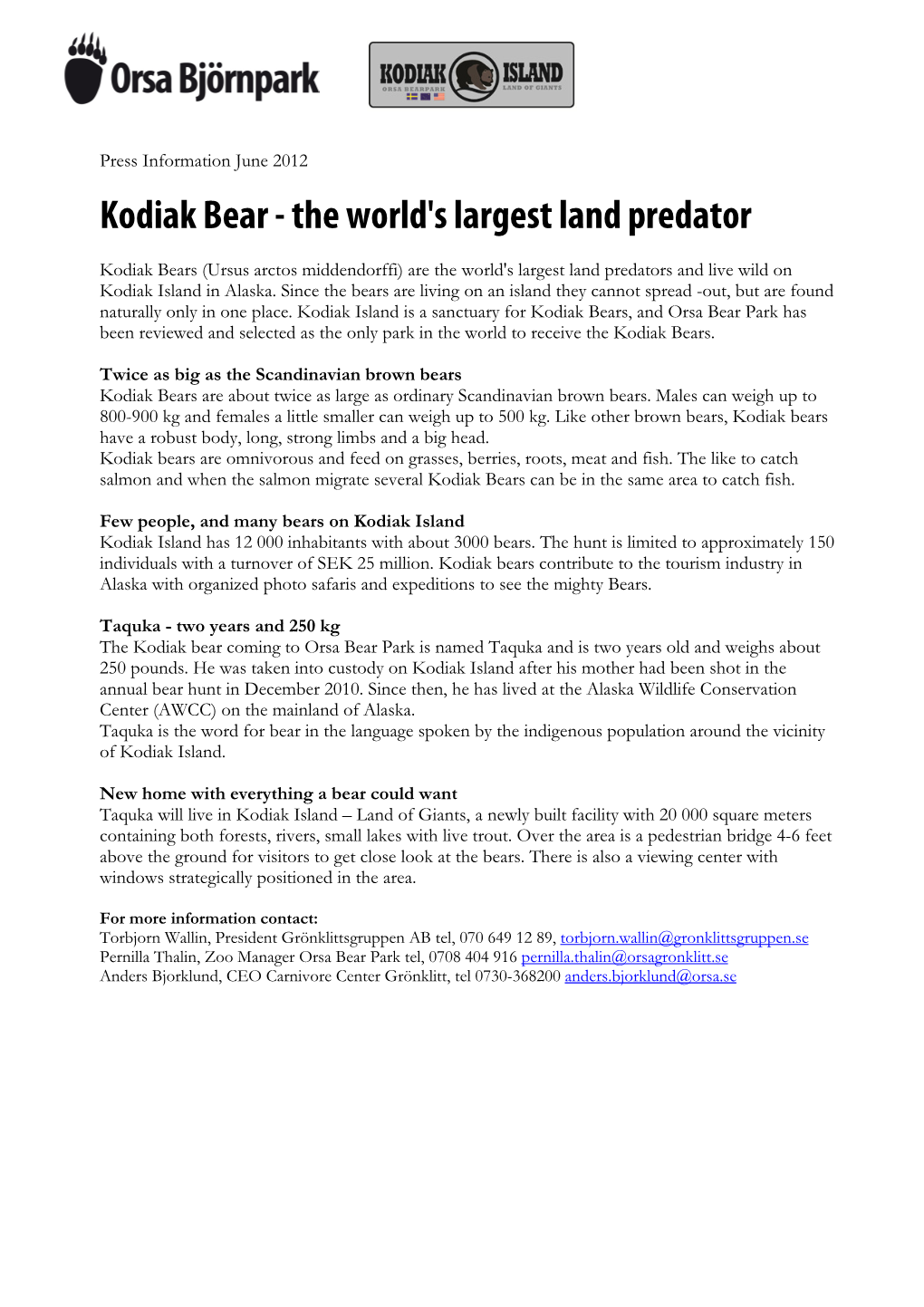 Kodiak Bear - the World's Largest Land Predator