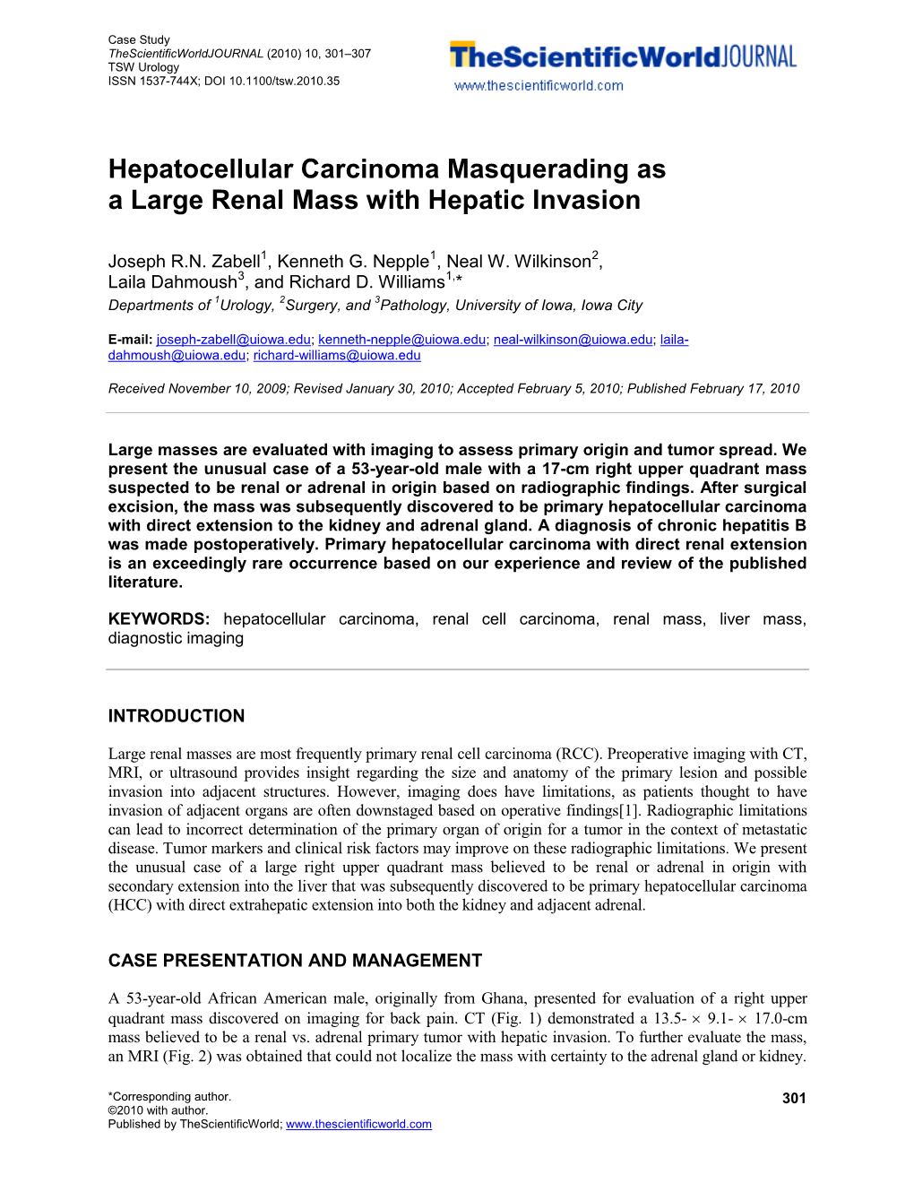 Hepatocellular Carcinoma Masquerading As a Large Renal Mass with Hepatic Invasion