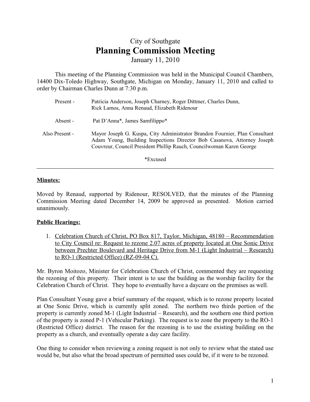 Planning Commission Meeting s2