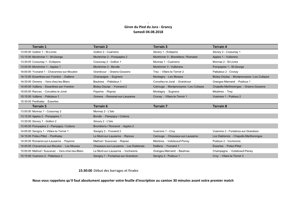 Programme Volley – Giron Du Pied Du Jura