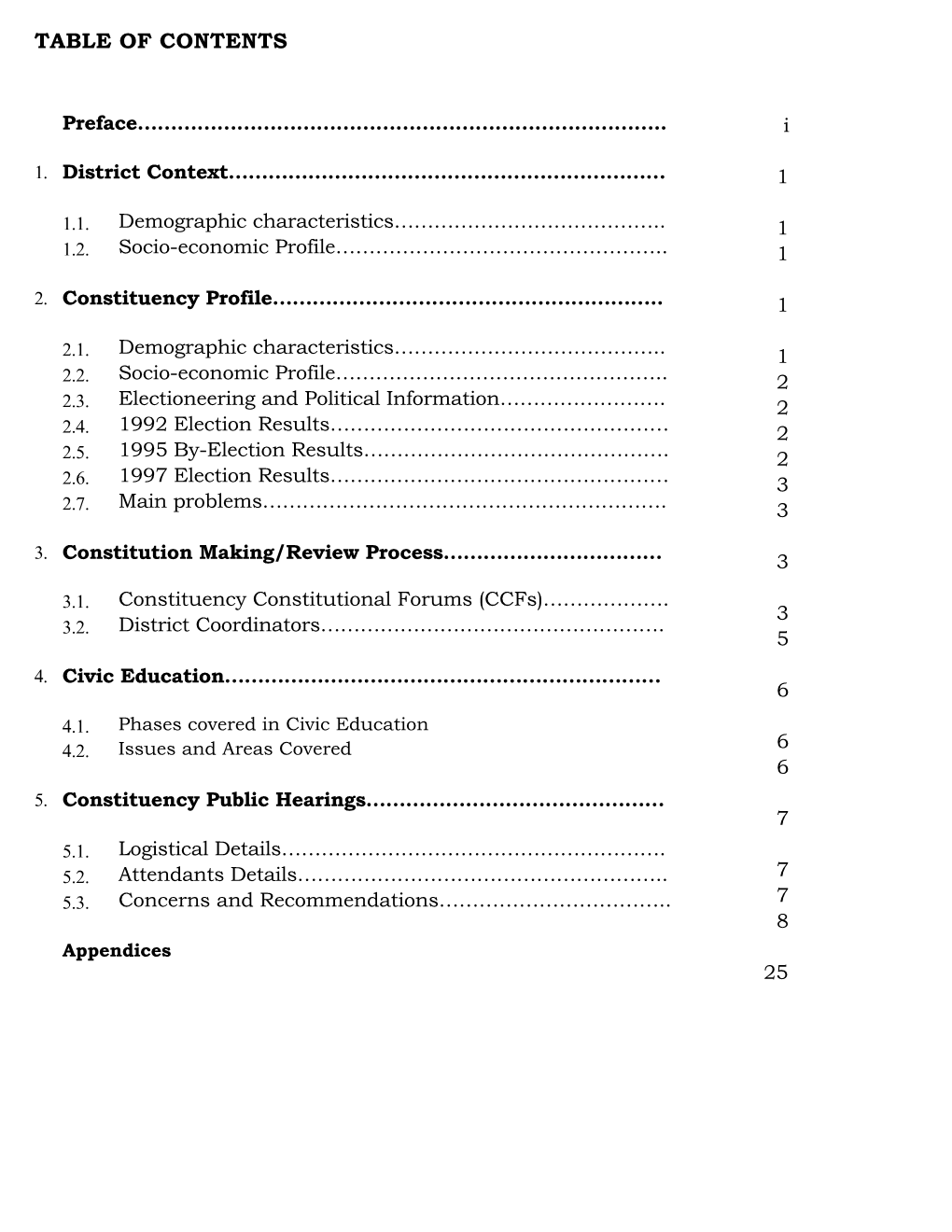 Table of Contents