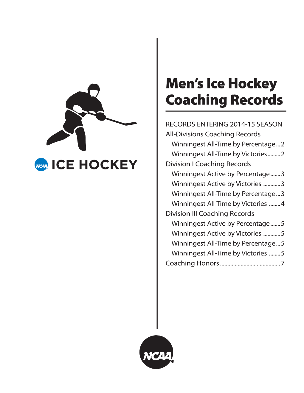 Men's Ice Hockey Coaching Records