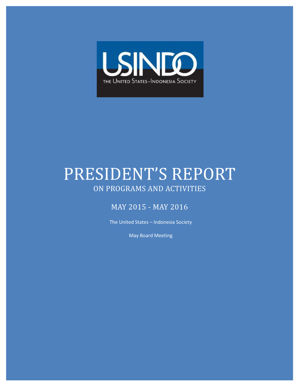 President's Report