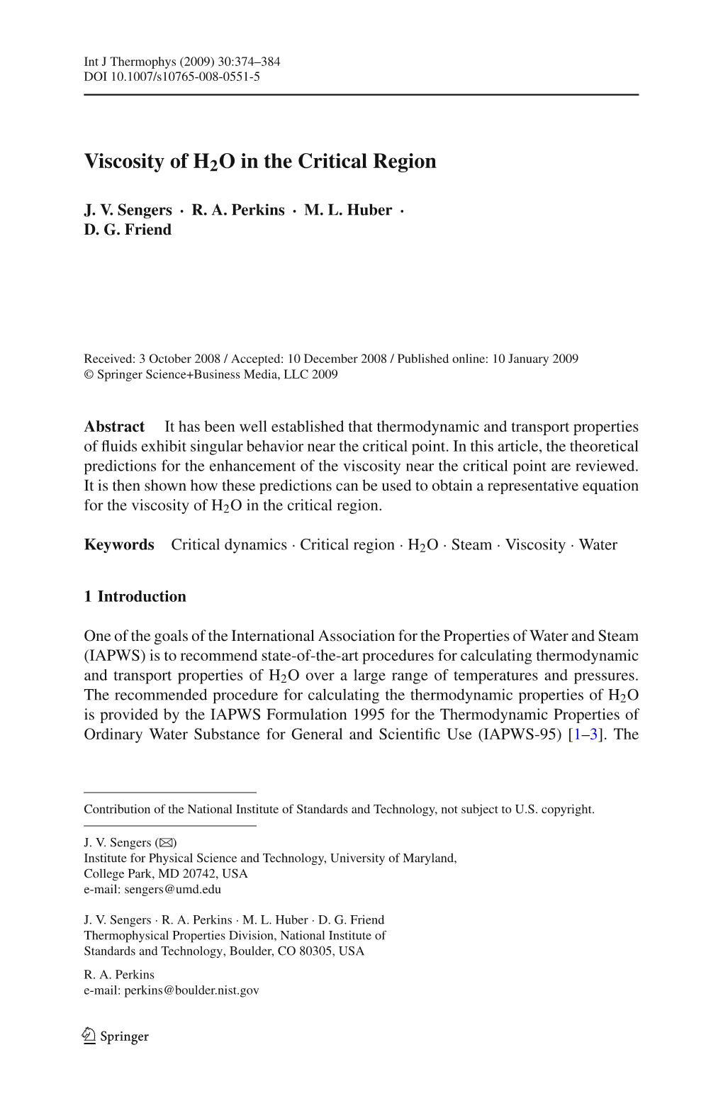 Viscosity of H2O in the Critical Region