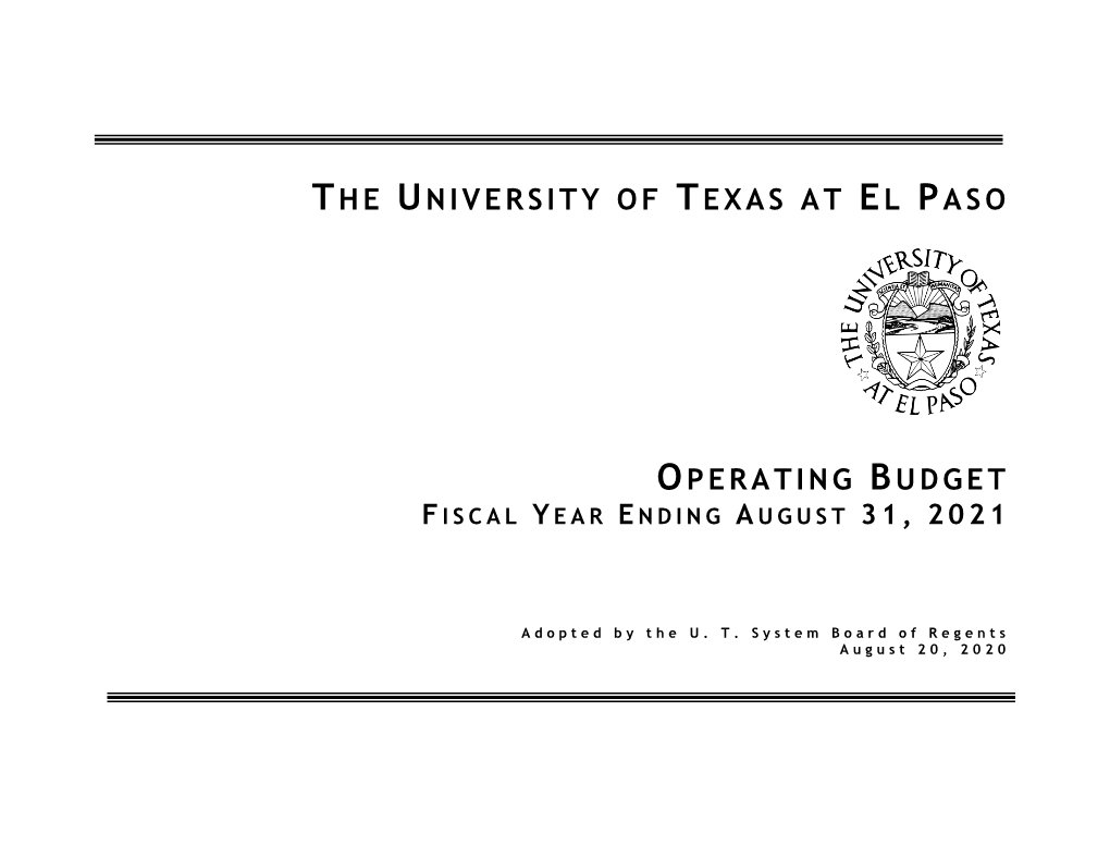 FY 2021 Annual Operating Budget