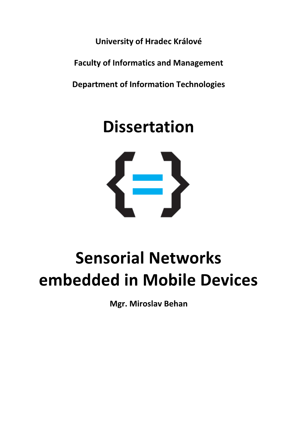 Dissertation Sensorial Networks Embedded in Mobile