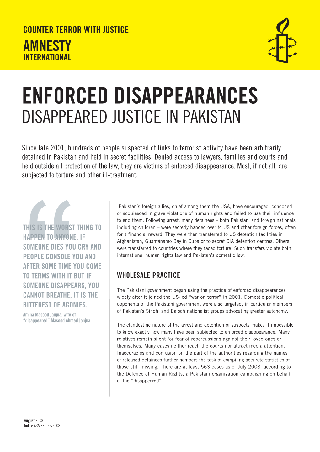 Enforced Disappearances Disappeared Justice in Pakistan