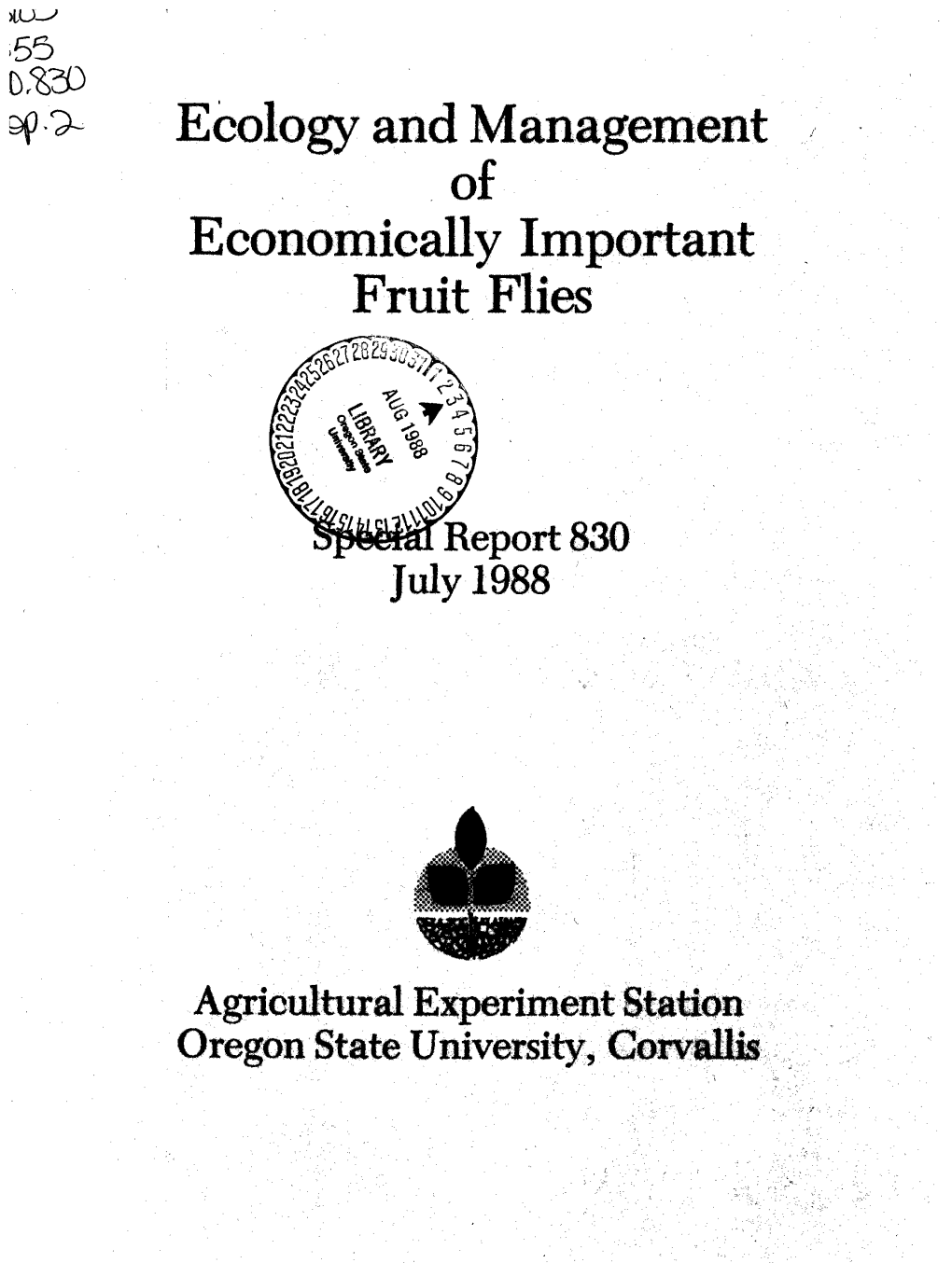 Ecology and Management of Economically Important Fruit Flies