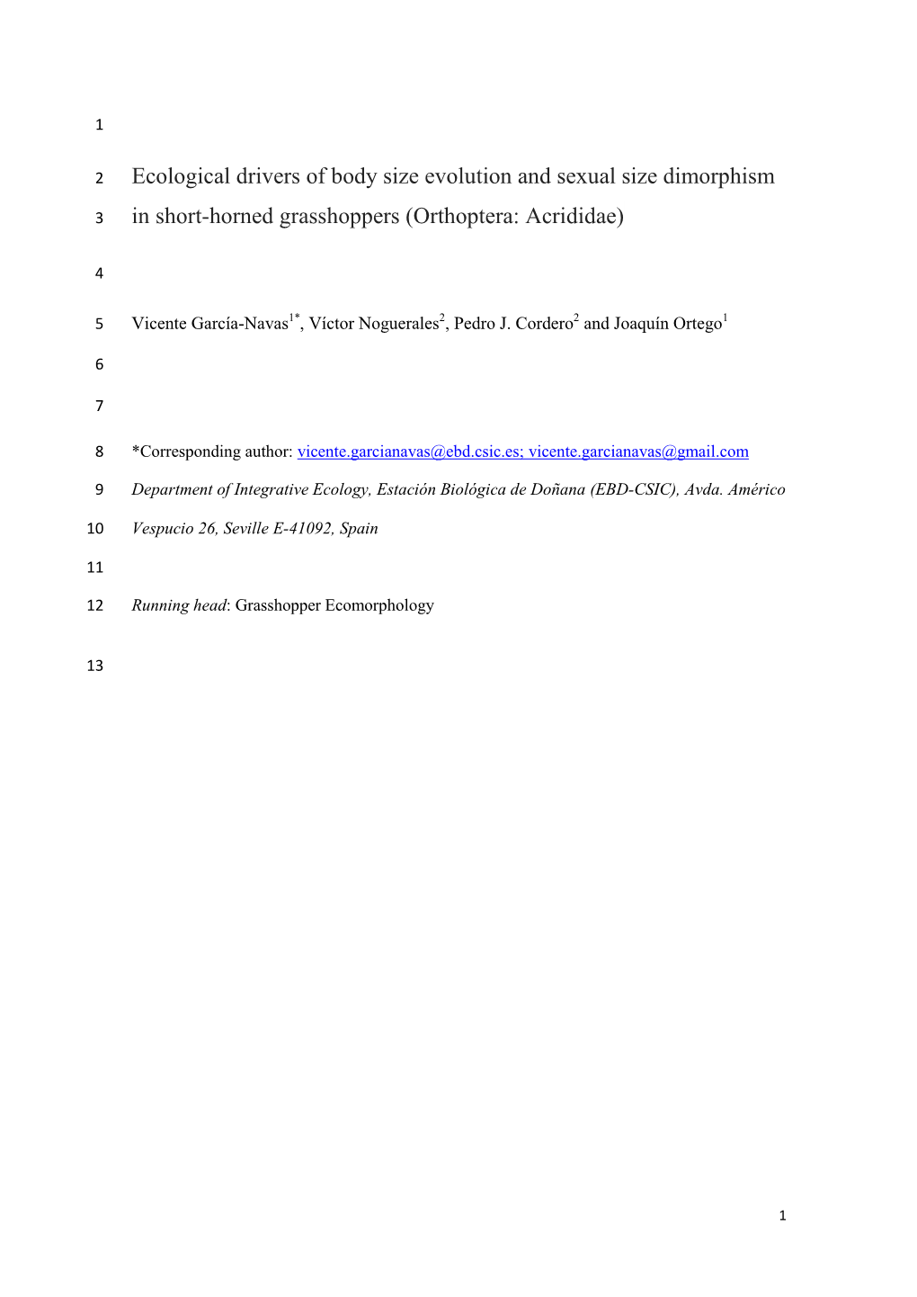 Ecological Drivers of Body Size Evolution and Sexual Size Dimorphism in Short-Horned Grasshoppers (Orthoptera: Acrididae)