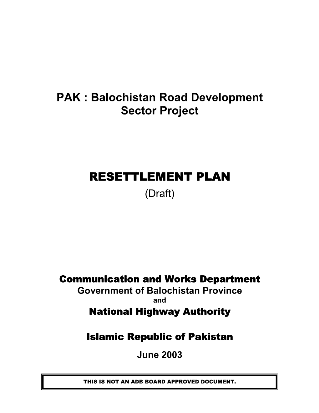 Government of Balochistan Province and National Highway Authority