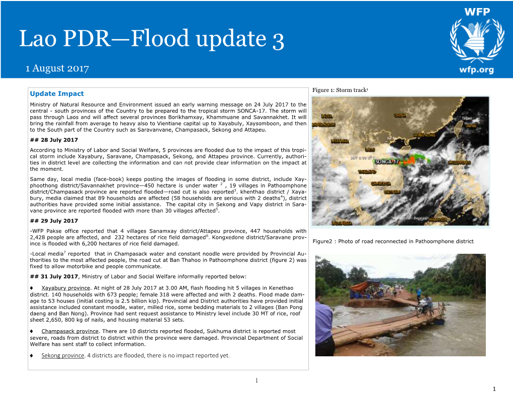 Lao PDR—Flood Update 3