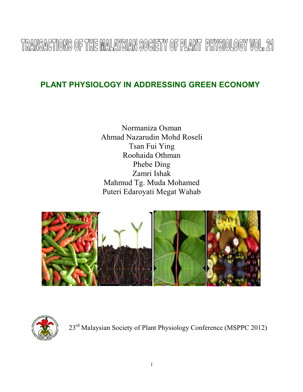 Plant Physiology in Addressing Green Economy