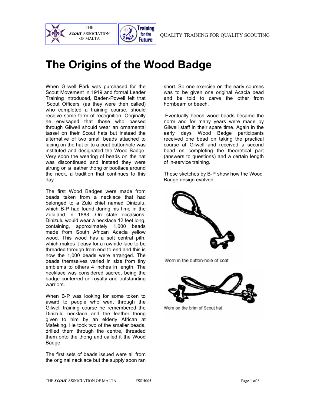 The Origins of the Wood Badge