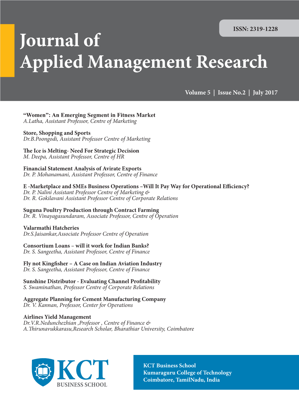 Journal of Applied Management Research