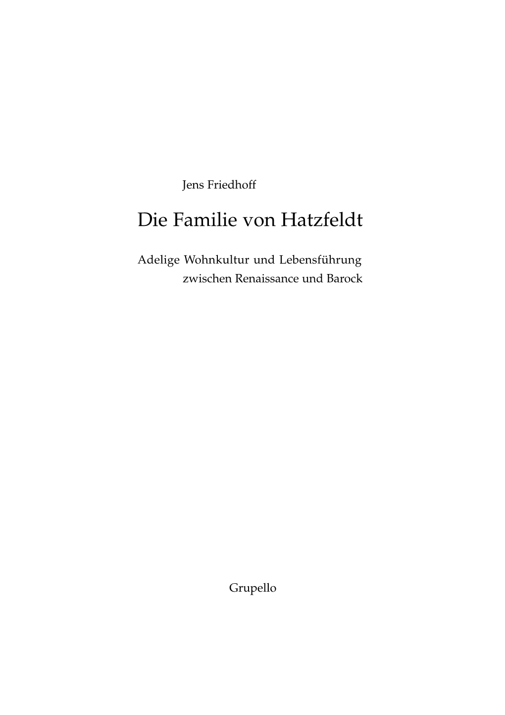 Die Familie Von Hatzfeldt