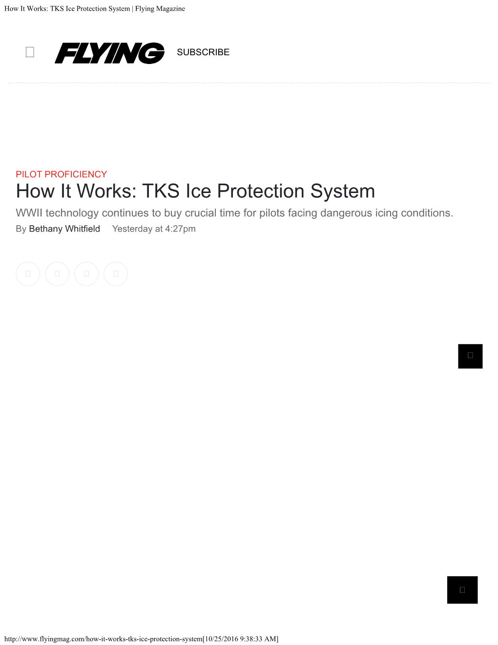 How It Works: TKS Ice Protection System | Flying Magazine