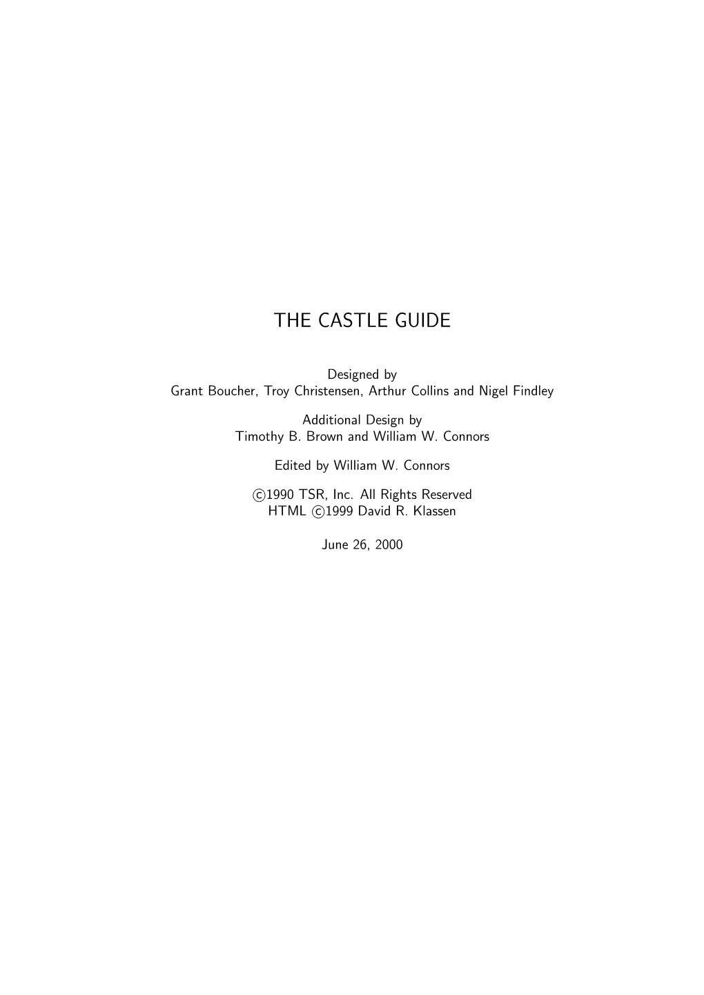 The Castle Guide