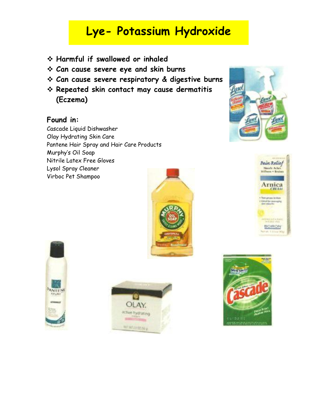 Lye- Potassium Hydroxide