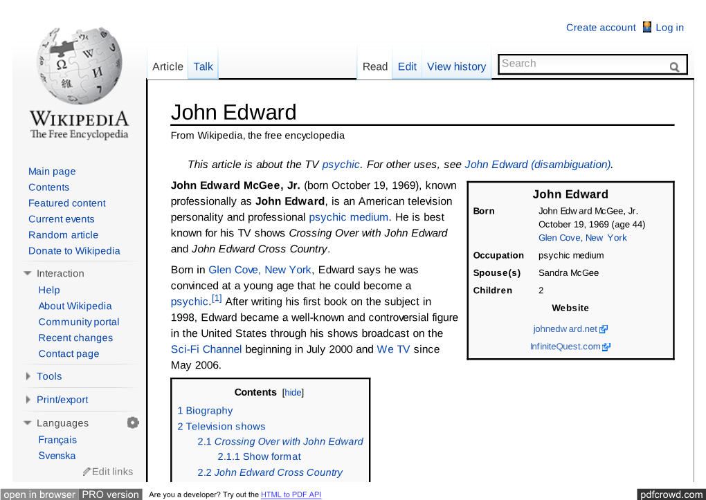 John Edward from Wikipedia, the Free Encyclopedia