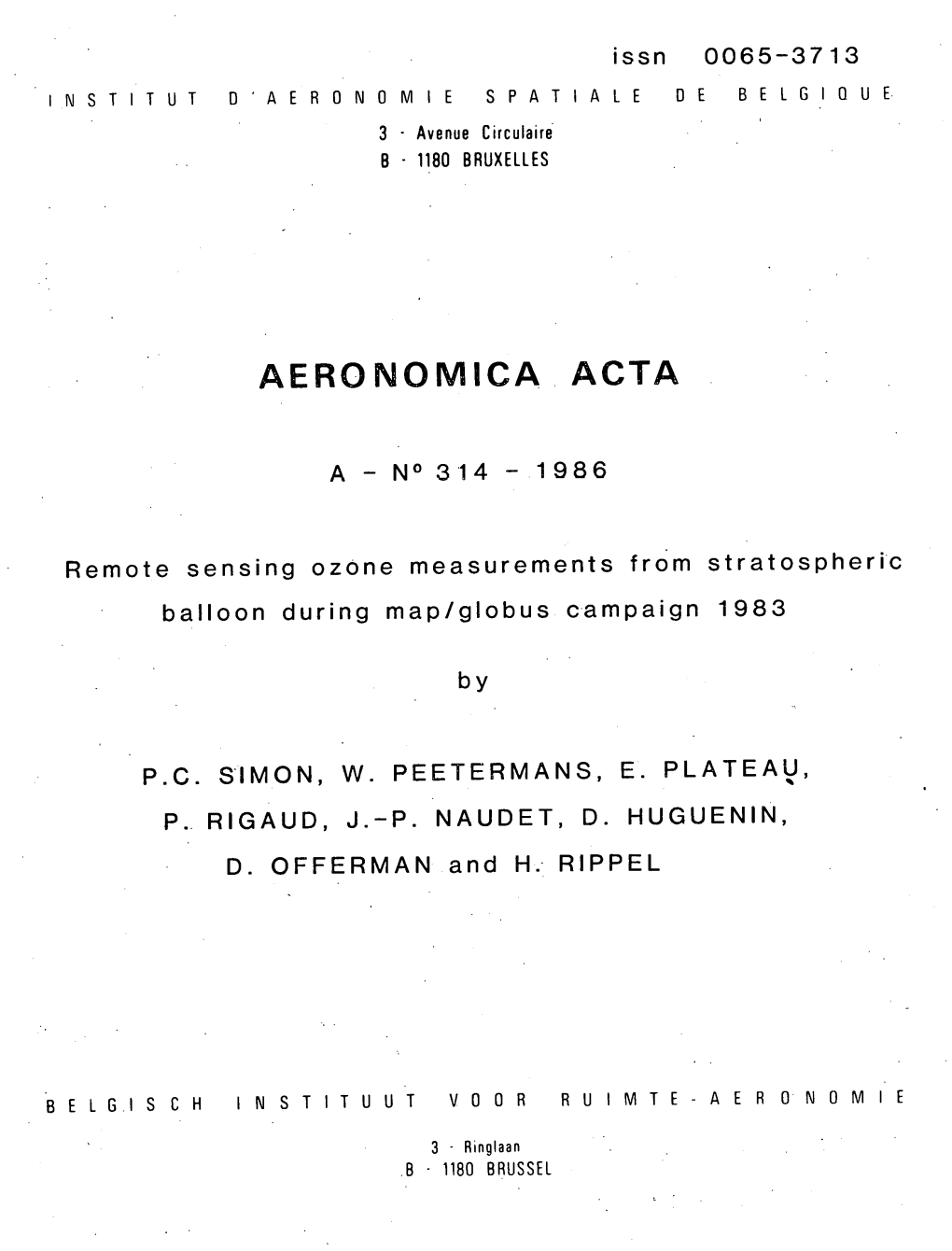 Aeronomica ACTA