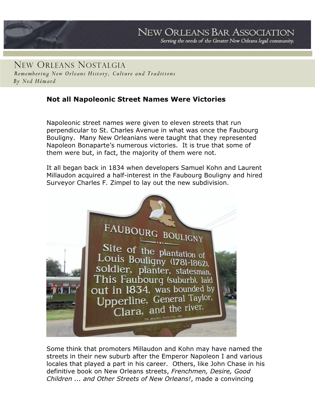 NEW ORLEANS NOSTALGIA Remembering New Orleans History, Culture and Traditions