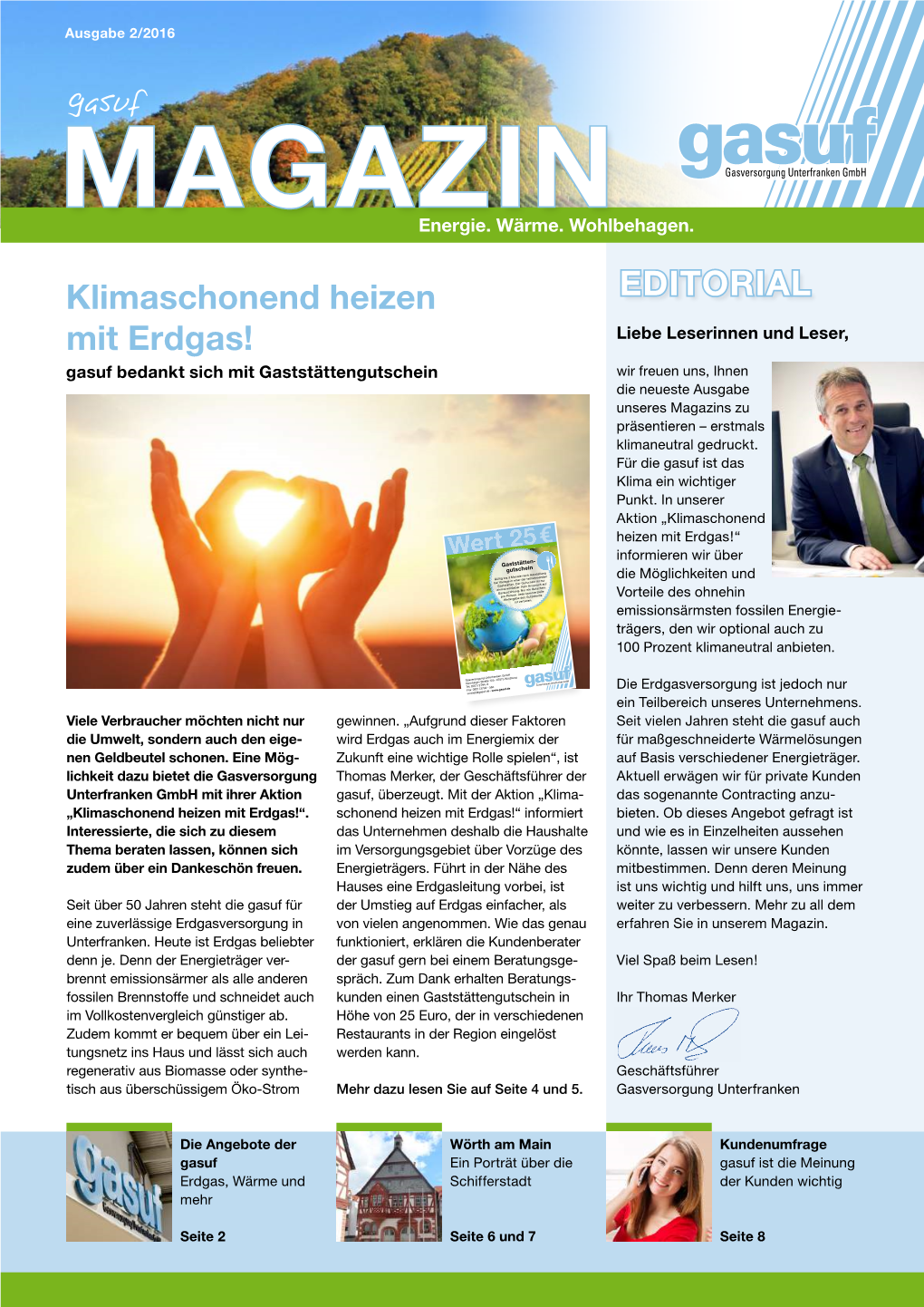 EDITORIAL Klimaschonend Heizen Mit Erdgas!