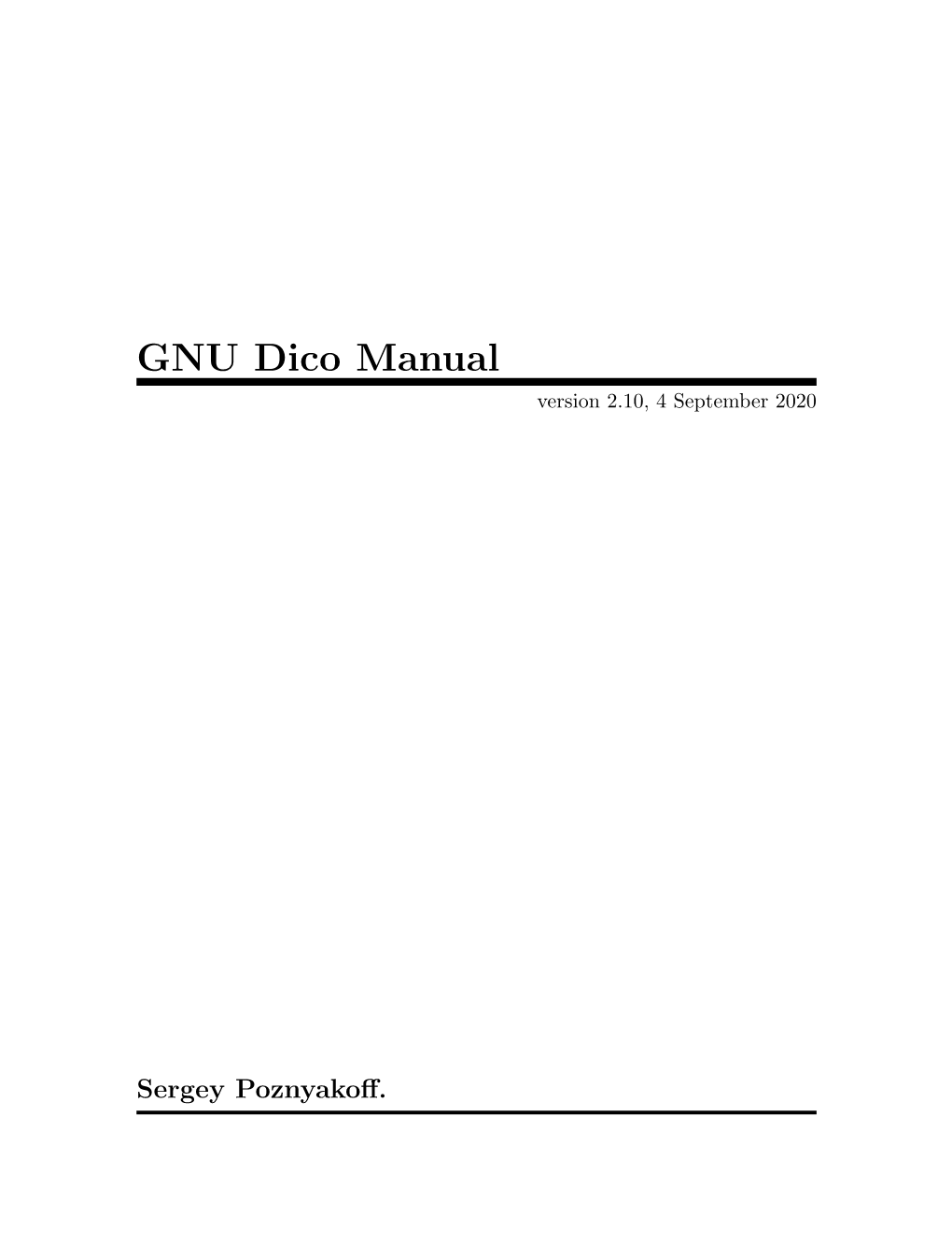 GNU Dico Manual Version 2.10, 4 September 2020