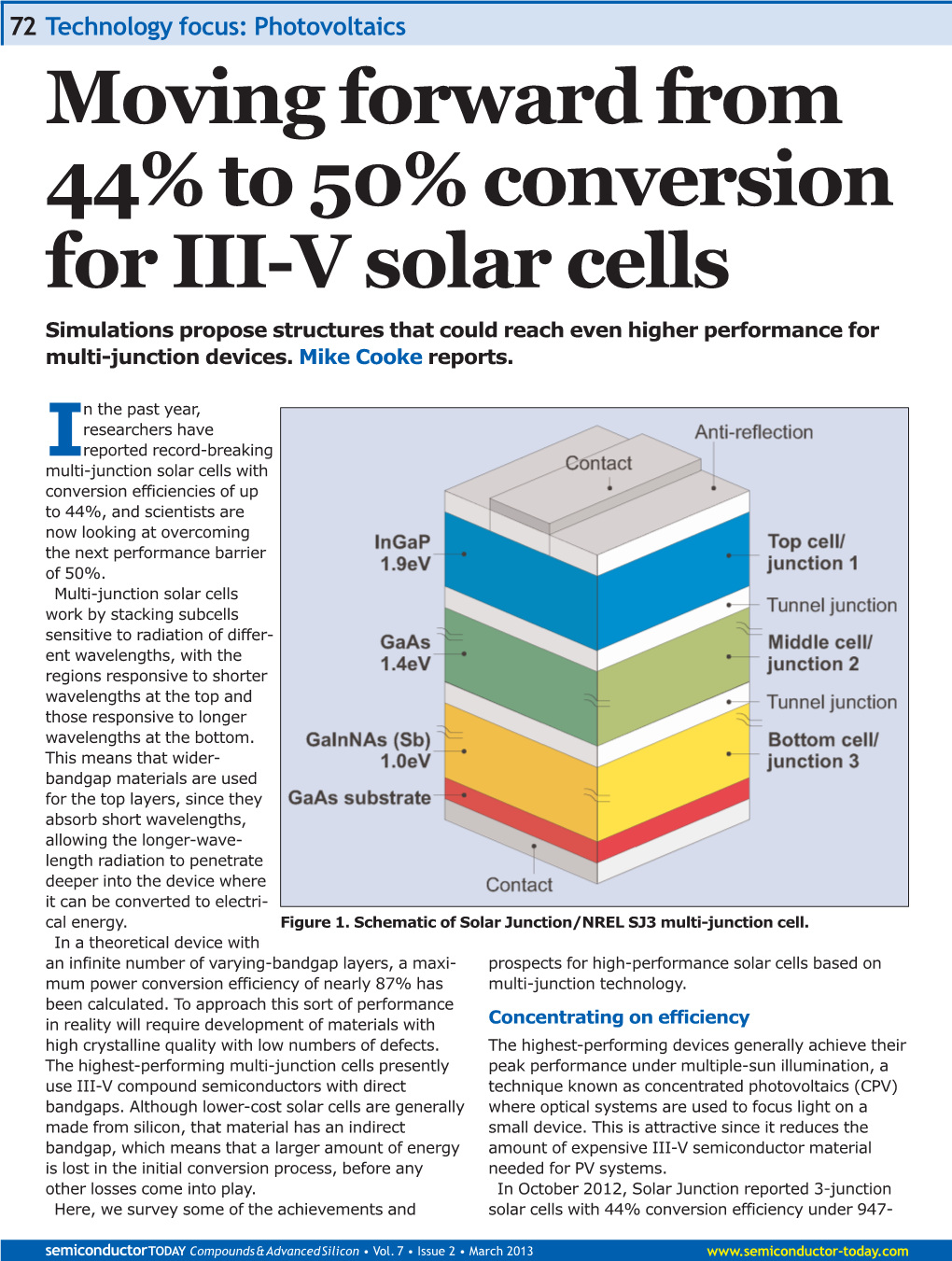 Moving Forward from 44% to 50% Conversion for III-V Solar Cells Simulations Propose Structures That Could Reach Even Higher Performance for Multi-Junction Devices