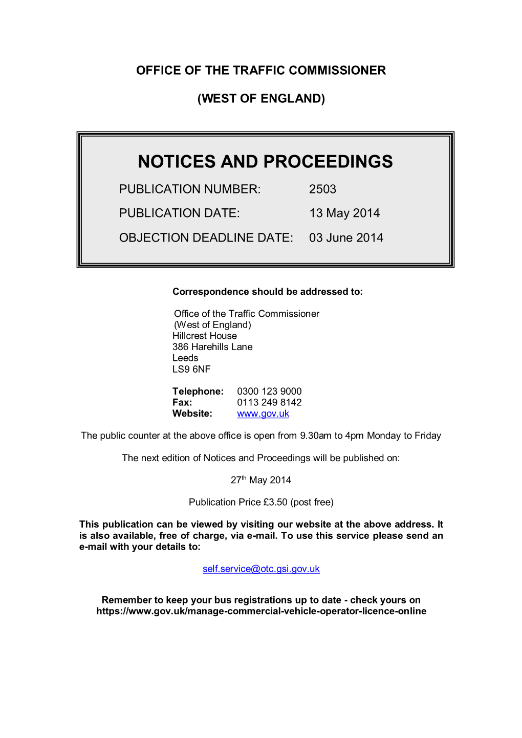 Notices and Proceedings