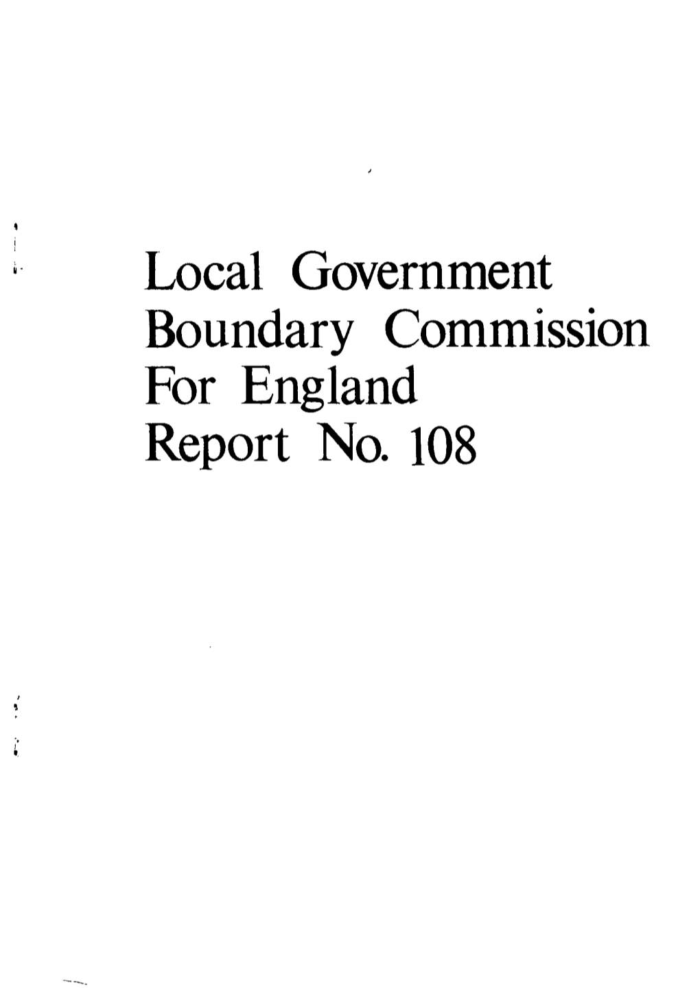 Local Government Boundary Commission for England Report No