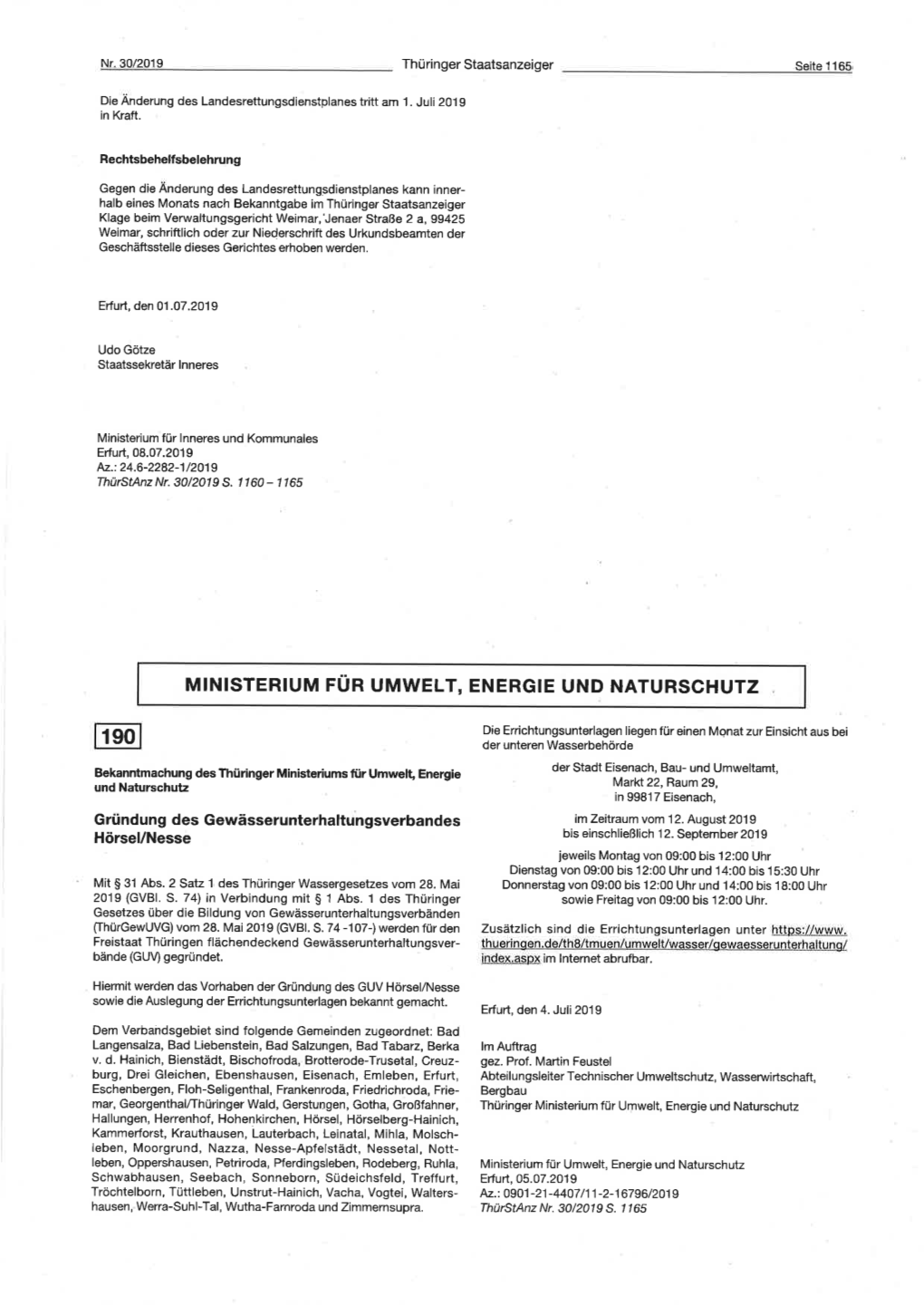 190 Ministerium Für Umwelt, Energie Und Naturschutz