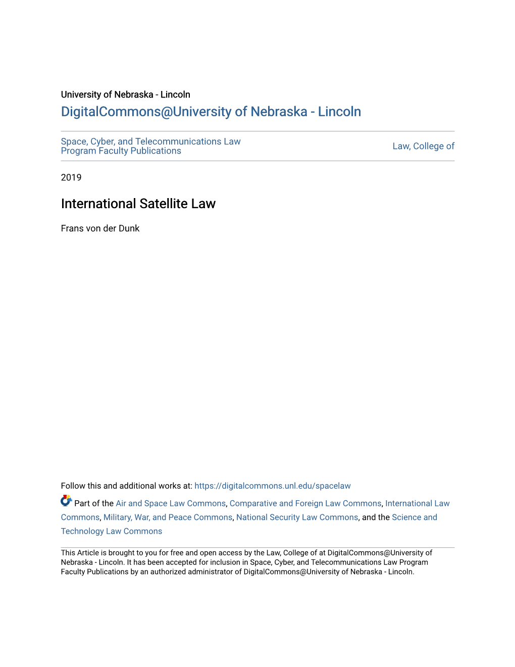 International Satellite Law