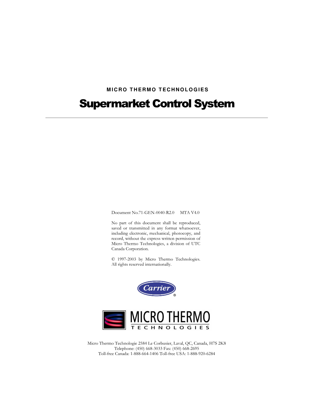Superm Arket Control System