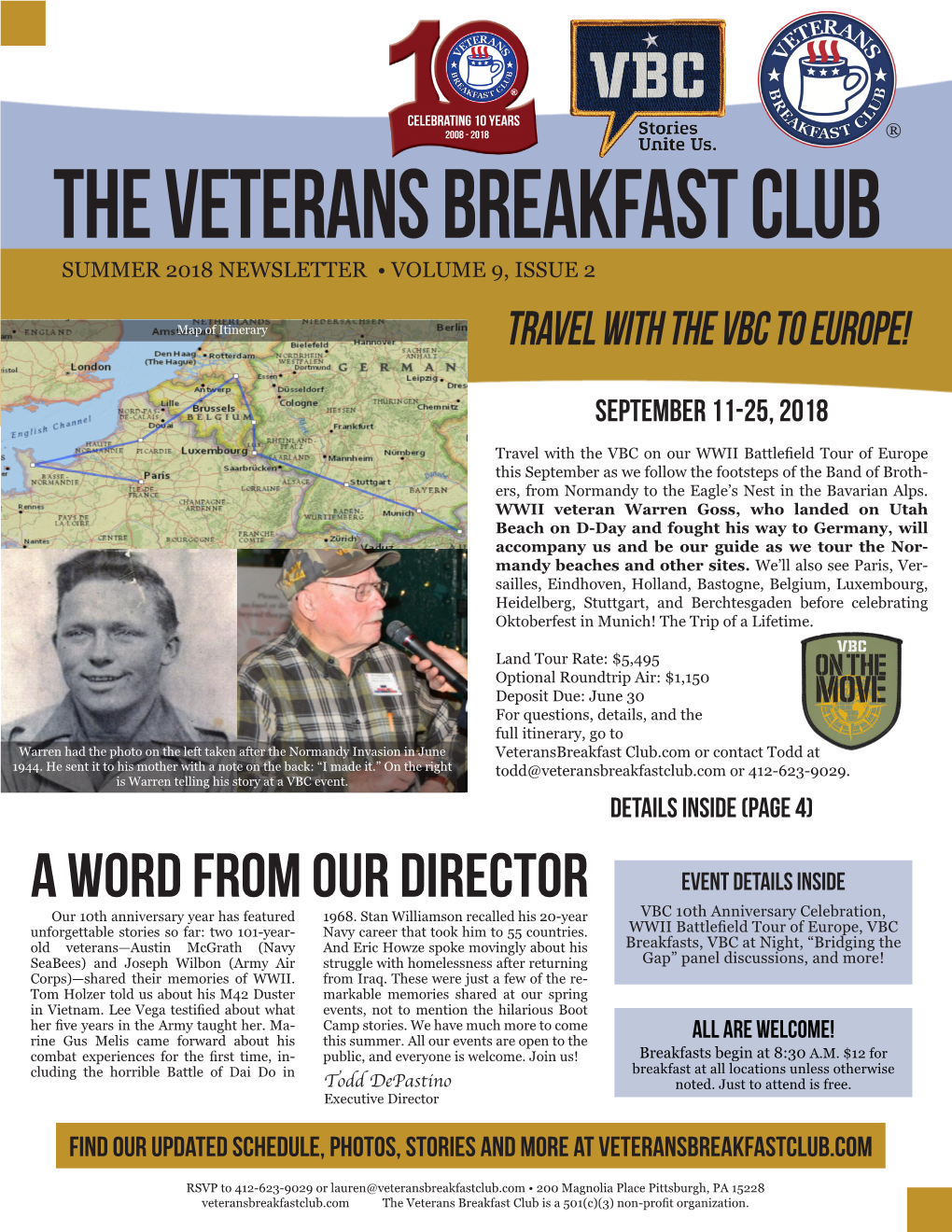 VBC Summer 2018 Newsletter