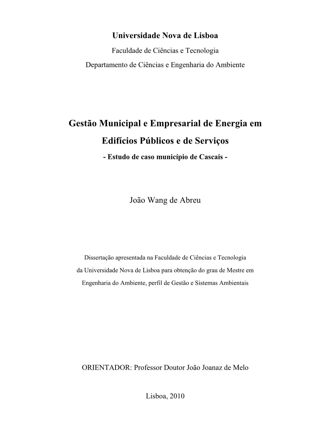 Gestão Municipal E Empresarial De Energia Em Edifícios Públicos E De Serviços