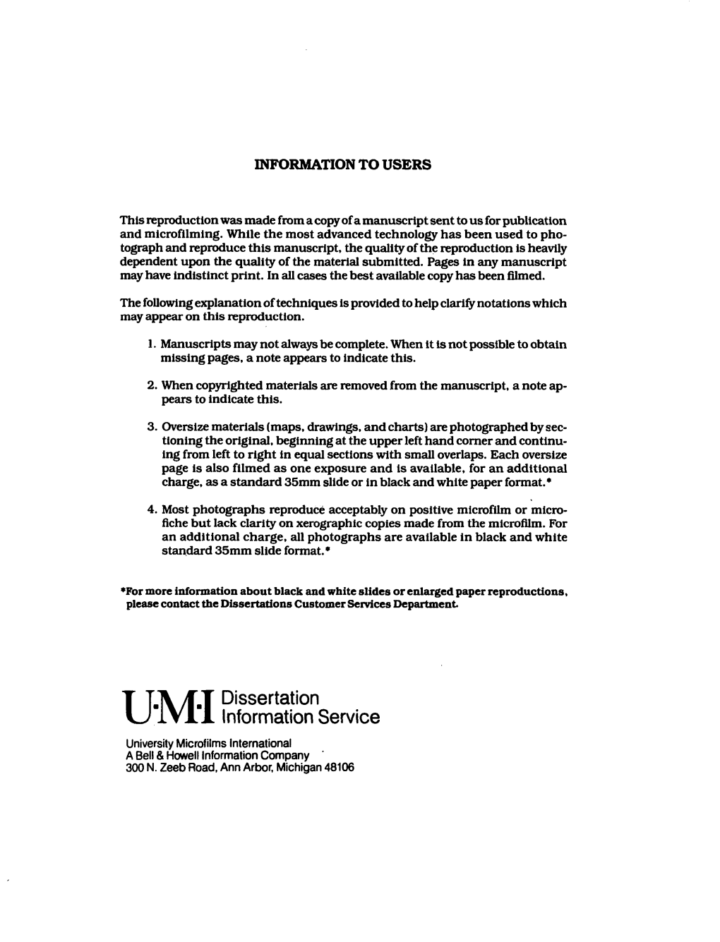 Umidissertation Information Service