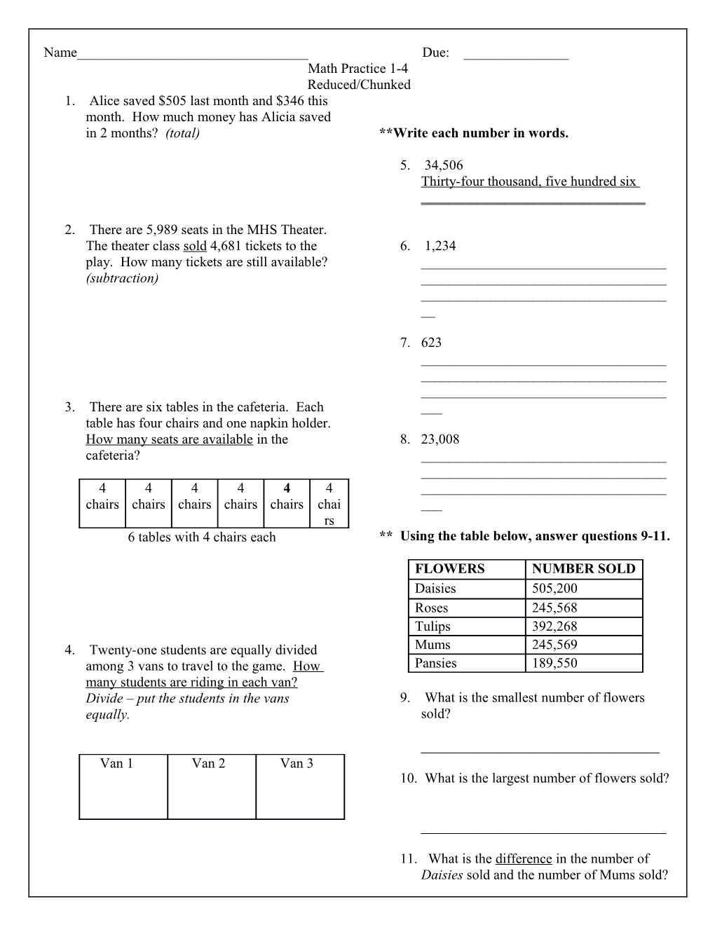 Math Practice 1-4