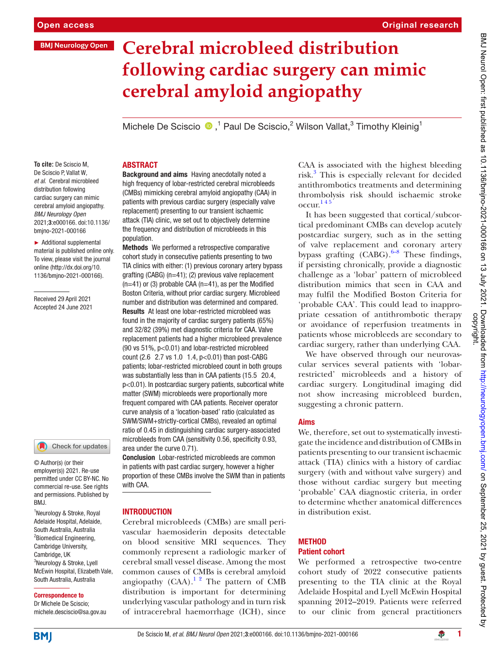 Cerebral Microbleed Distribution Following Cardiac Surgery Can Mimic Cerebral Amyloid Angiopathy