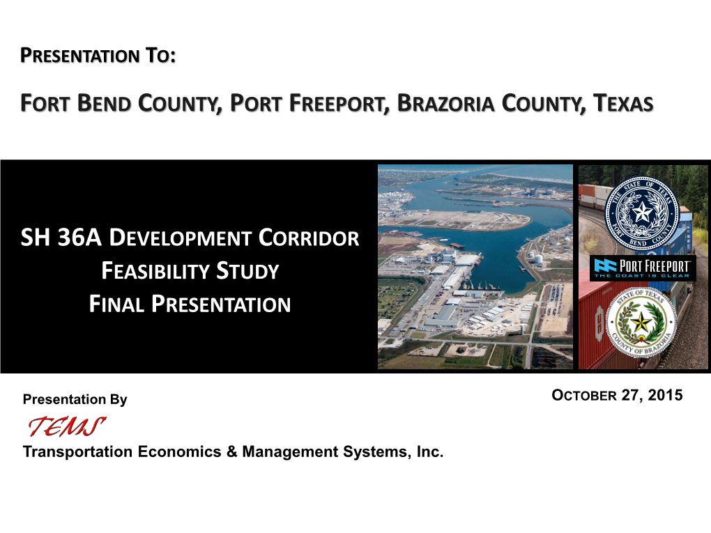 Sh 36A Development Corridor Feasibility Study Final Presentation