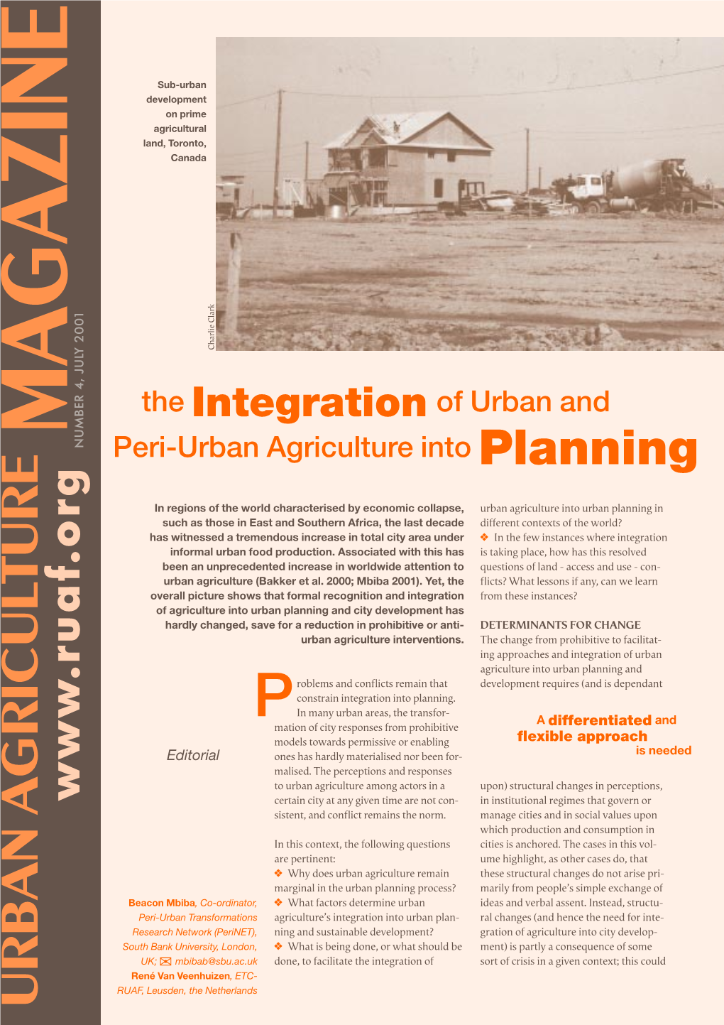 Urban Agriculture Into Planning