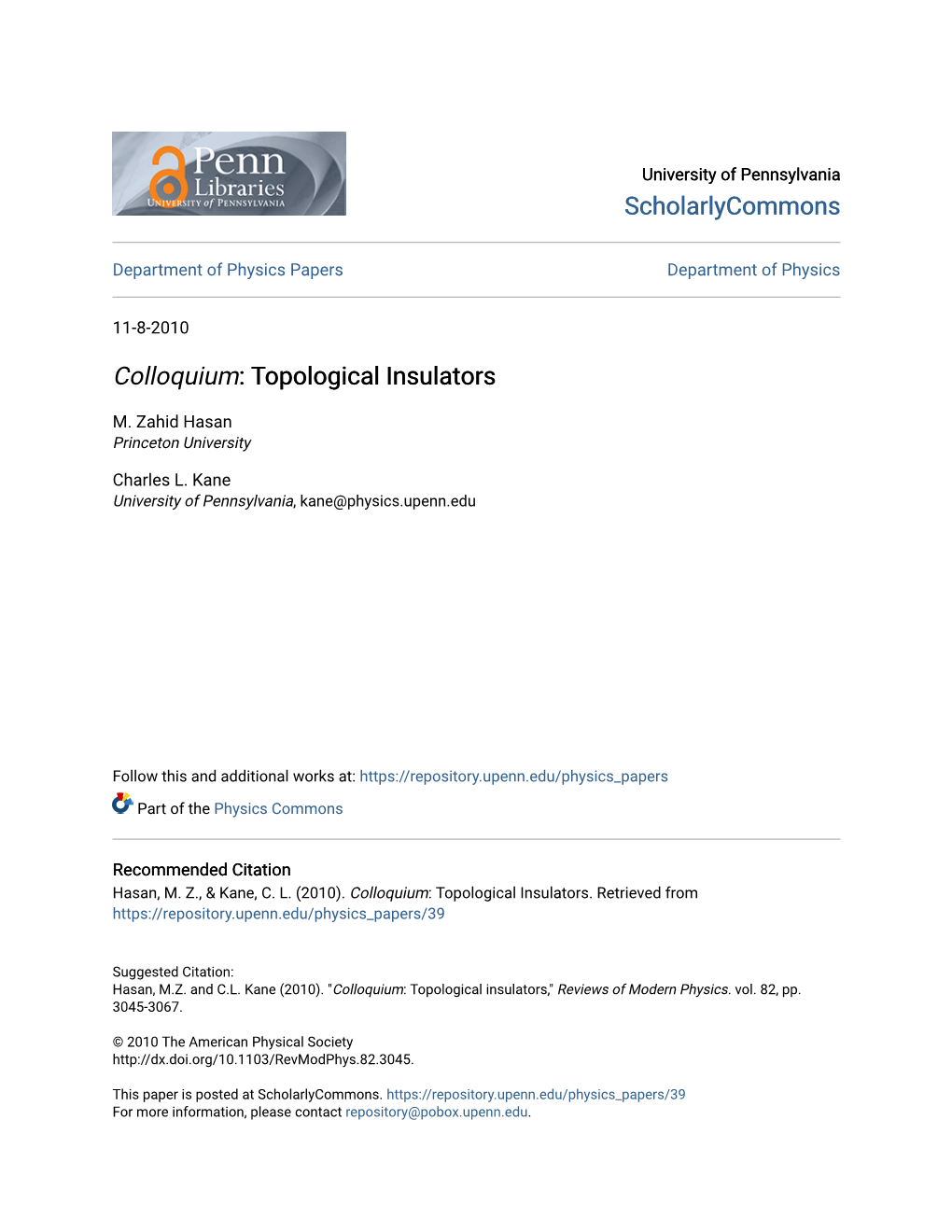 Topological Insulators