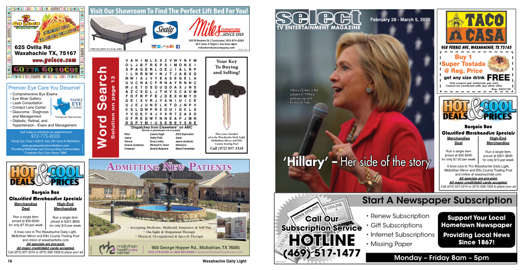 Word Search 'Hillary' – Her Side of the Story